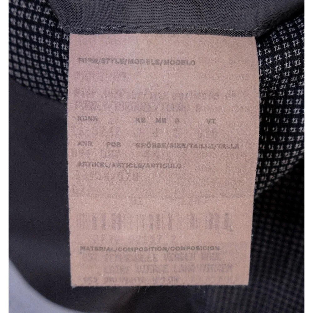BOSS Hugo Boss Men 3 Button Blazer 44L Wool Gray Coat Jacket Blazer